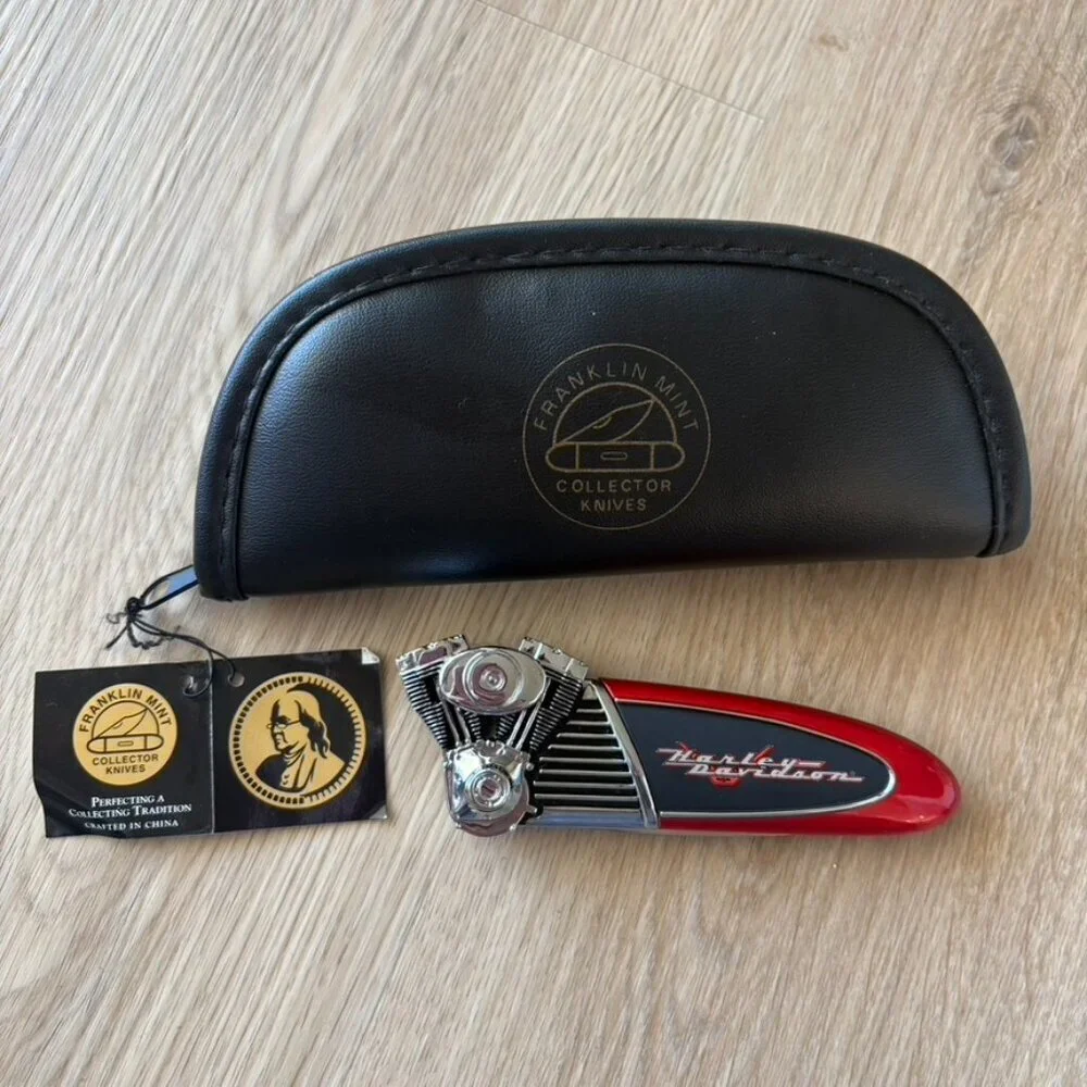 Harley Davidson x Franklin Mint Collector knives Road King Cherry red